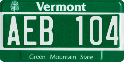 VT license plate AEB104