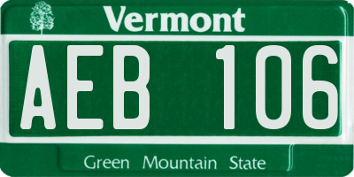 VT license plate AEB106