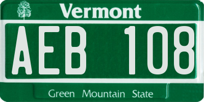 VT license plate AEB108