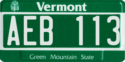 VT license plate AEB113