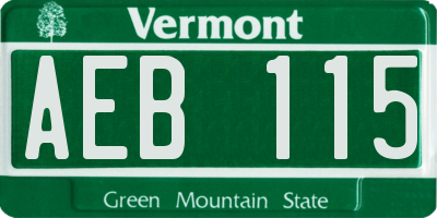 VT license plate AEB115