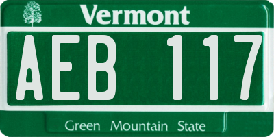 VT license plate AEB117