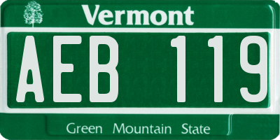 VT license plate AEB119
