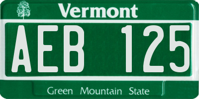 VT license plate AEB125