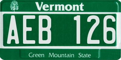 VT license plate AEB126