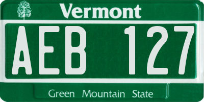 VT license plate AEB127