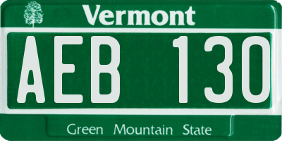 VT license plate AEB130