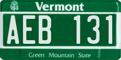 VT license plate AEB131