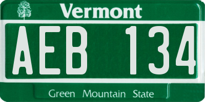 VT license plate AEB134