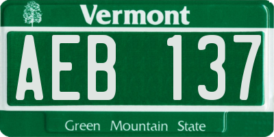 VT license plate AEB137