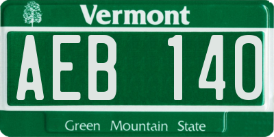 VT license plate AEB140