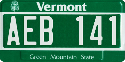 VT license plate AEB141