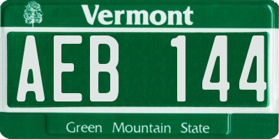 VT license plate AEB144