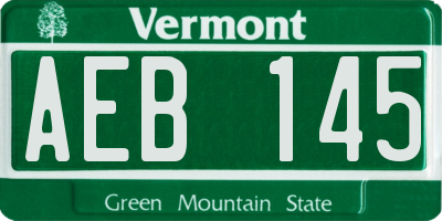 VT license plate AEB145