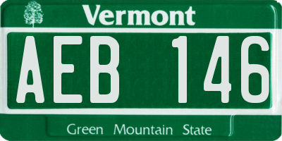 VT license plate AEB146