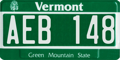 VT license plate AEB148