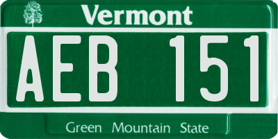 VT license plate AEB151