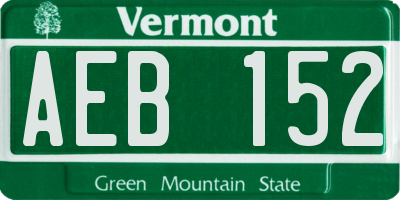 VT license plate AEB152