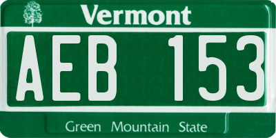 VT license plate AEB153