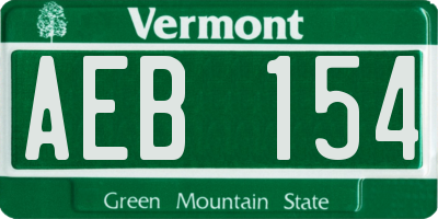 VT license plate AEB154