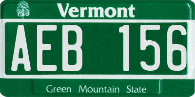 VT license plate AEB156
