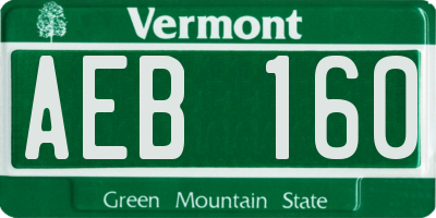VT license plate AEB160