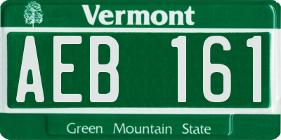 VT license plate AEB161