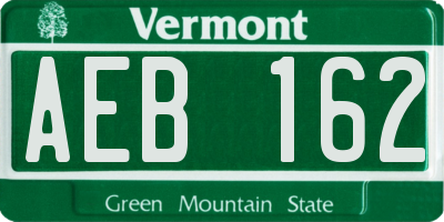 VT license plate AEB162