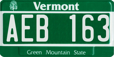 VT license plate AEB163