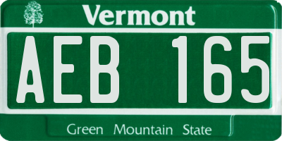 VT license plate AEB165