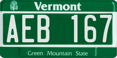 VT license plate AEB167