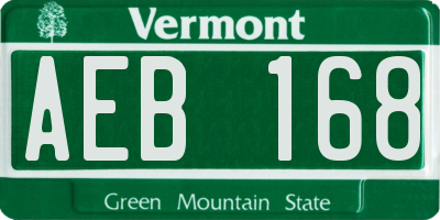 VT license plate AEB168