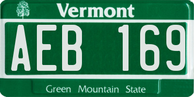 VT license plate AEB169