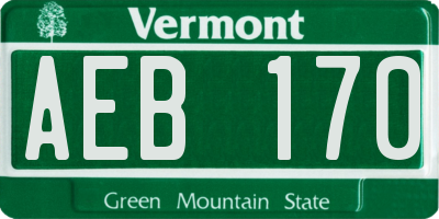 VT license plate AEB170