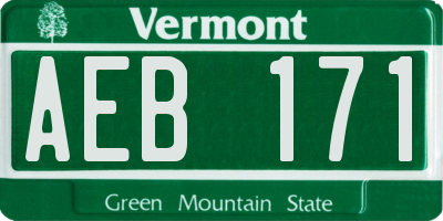 VT license plate AEB171