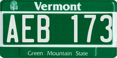 VT license plate AEB173