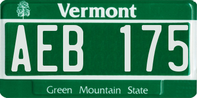 VT license plate AEB175