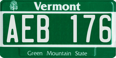 VT license plate AEB176