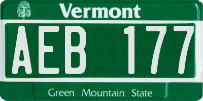 VT license plate AEB177