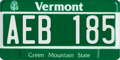 VT license plate AEB185