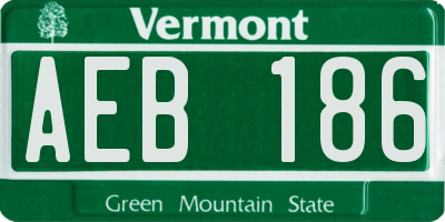 VT license plate AEB186