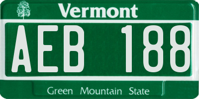 VT license plate AEB188