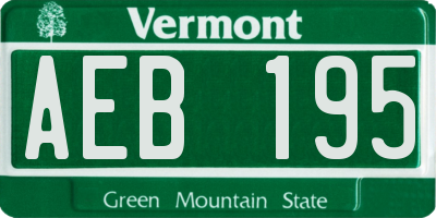 VT license plate AEB195