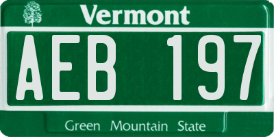 VT license plate AEB197