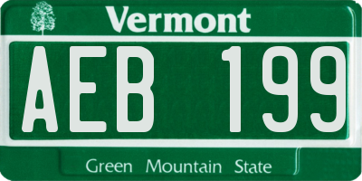 VT license plate AEB199
