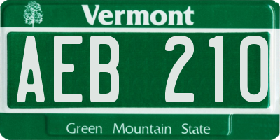 VT license plate AEB210