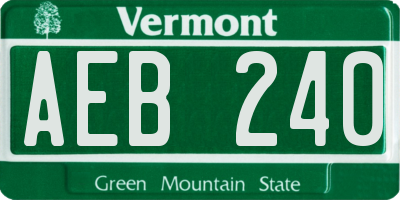 VT license plate AEB240