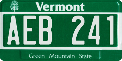 VT license plate AEB241