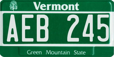 VT license plate AEB245