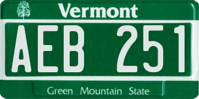 VT license plate AEB251